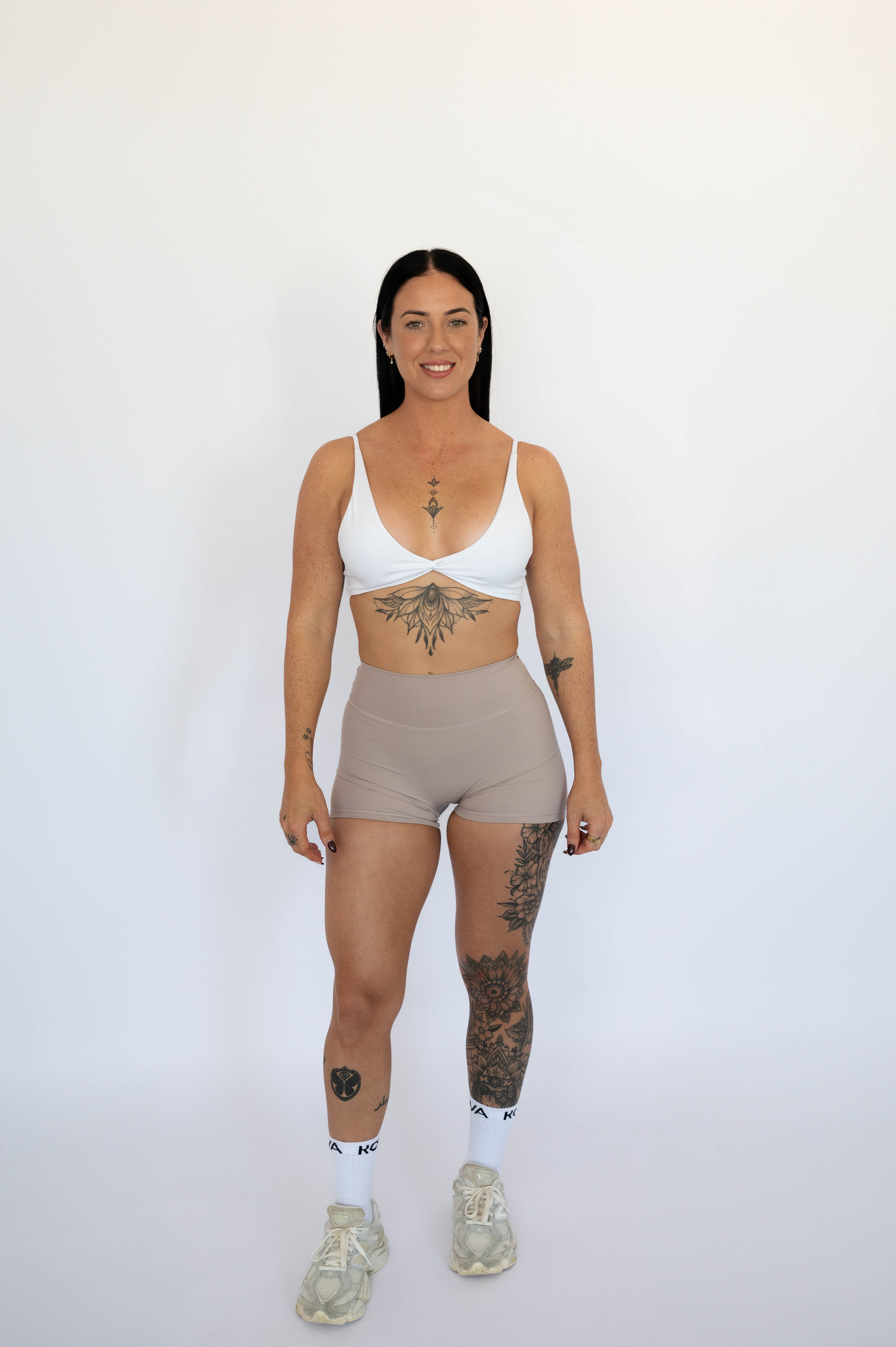 Sculpt Ruched Back Shorts - Stone