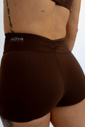 Sculpt Ruched Back Shorts - Mocha