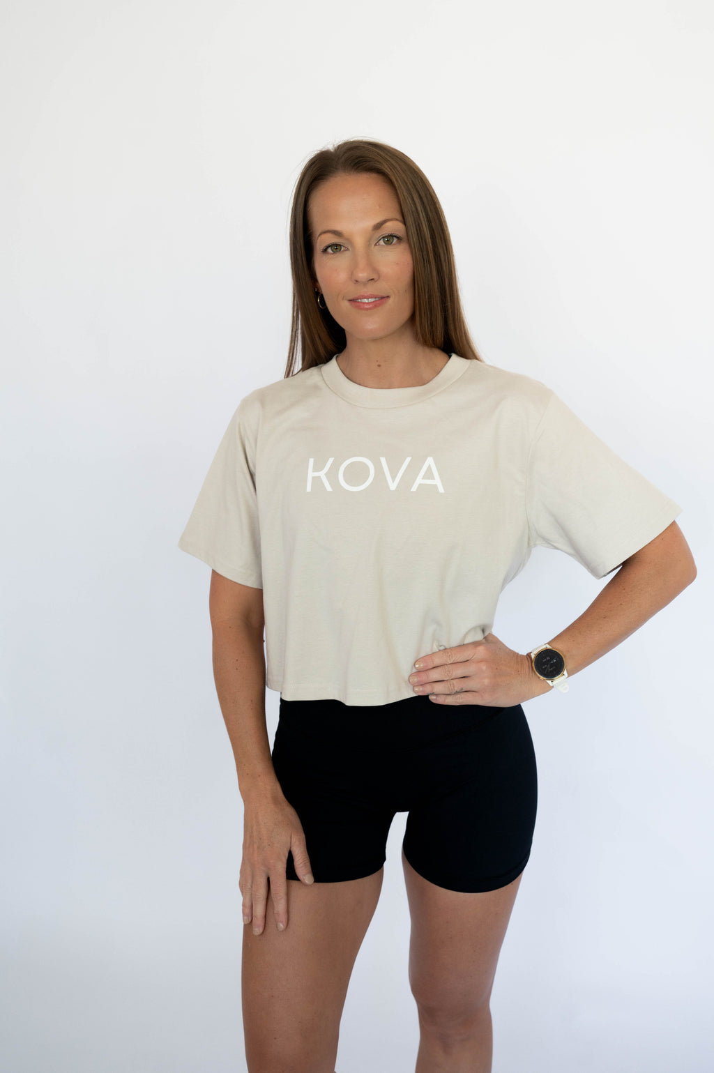 Cropped Tee – Stone
