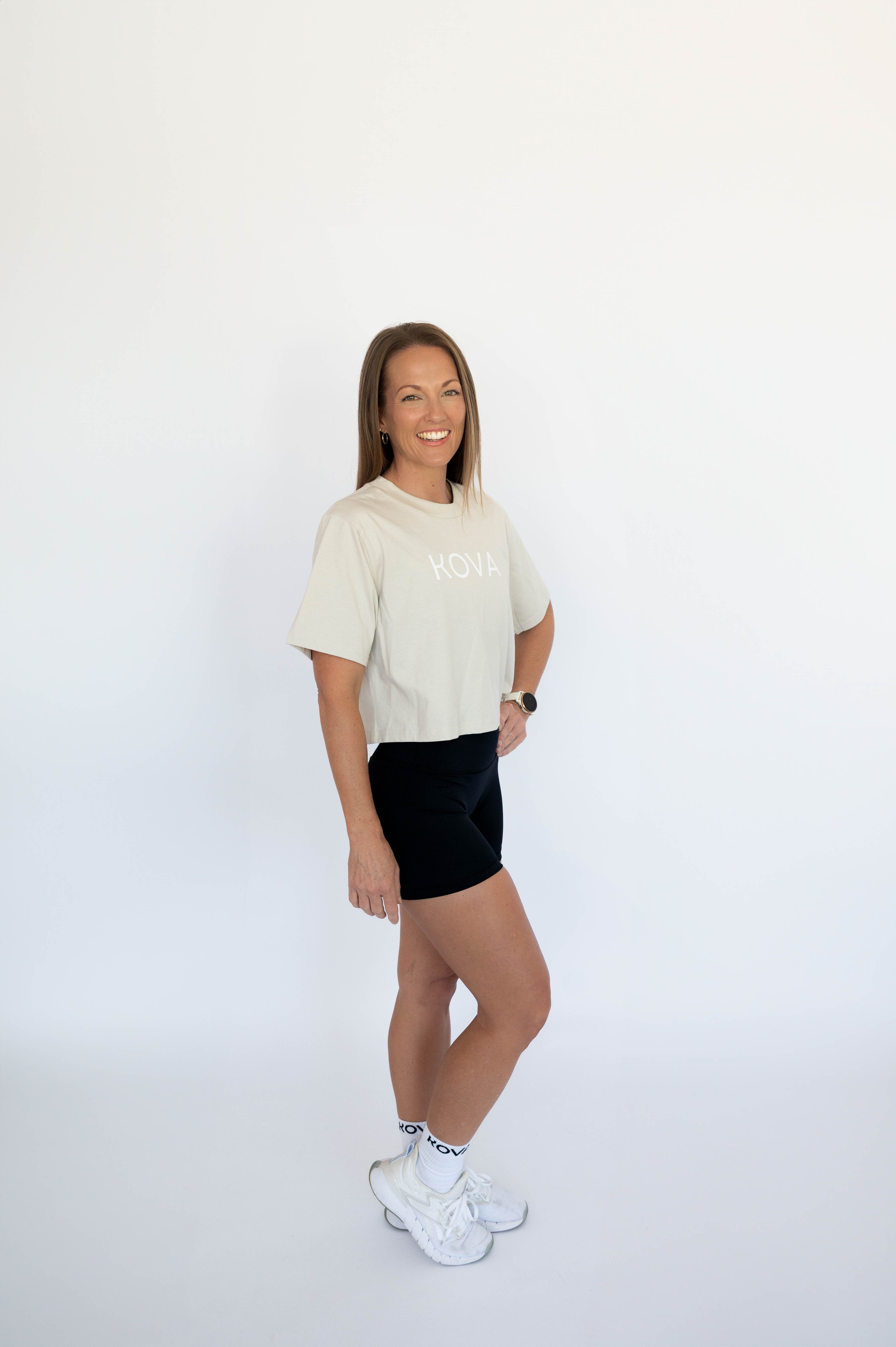 Cropped Tee – Stone
