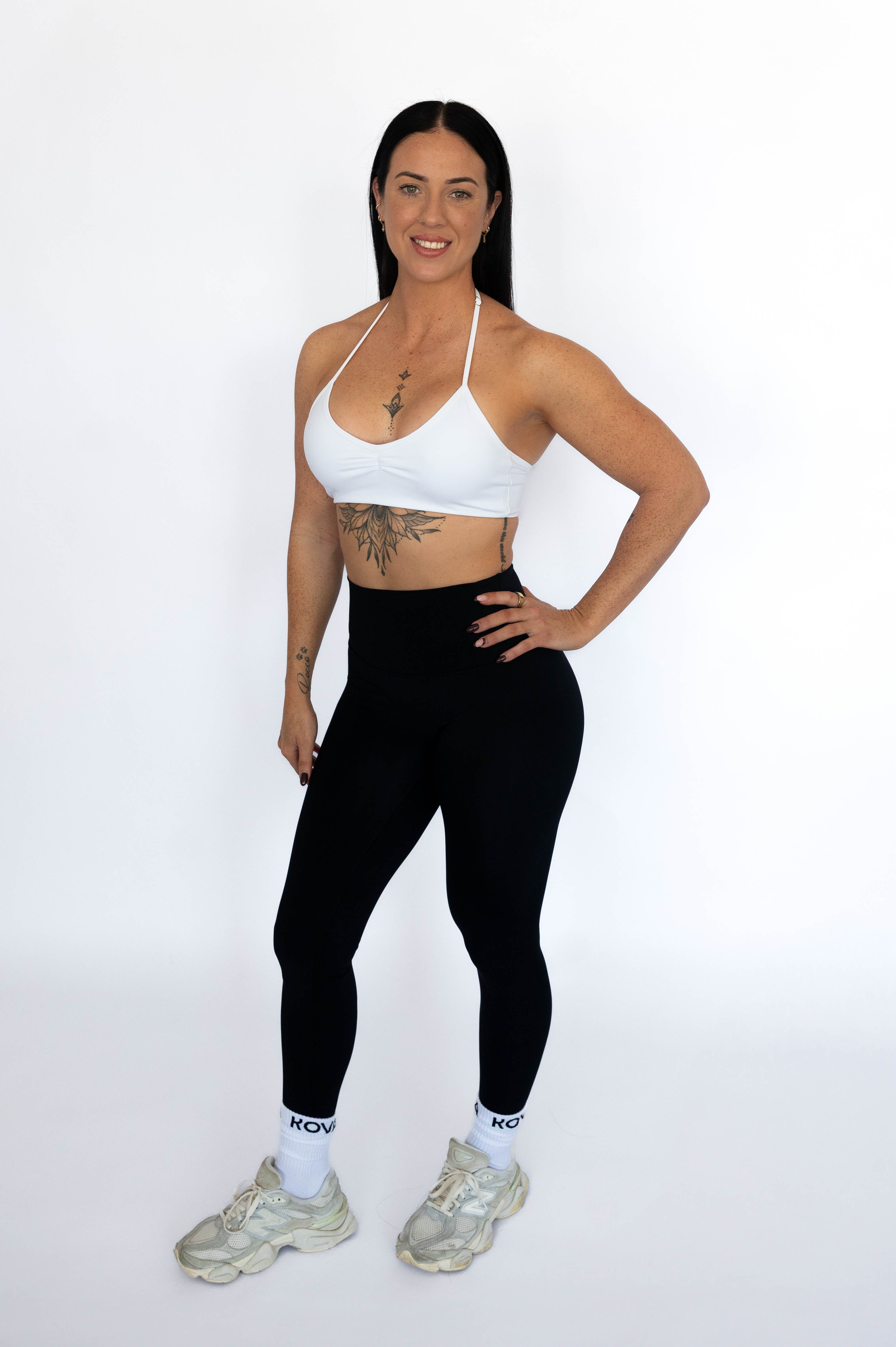 Sculpt Halter Bra - White