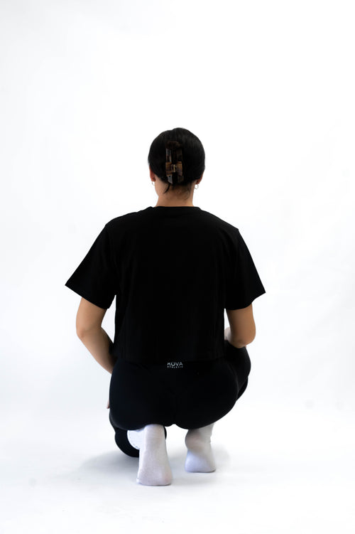 Cropped Tee – Black
