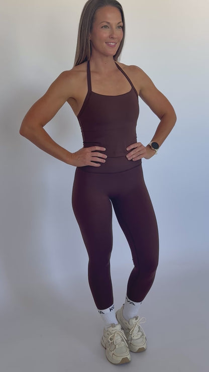 Sculpt Halter Top - Mocha