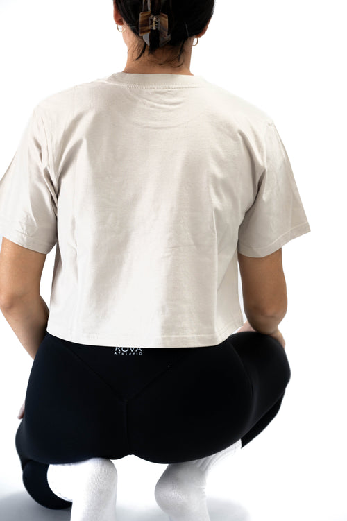 Cropped Tee – Stone